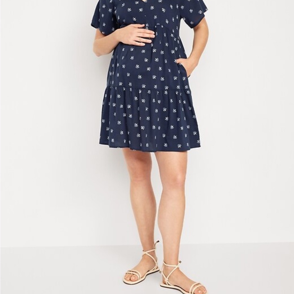 Old Navy Navy Blue Floral Mini Dress